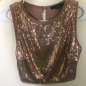 Gold/Copper Sparkle Crop Top
